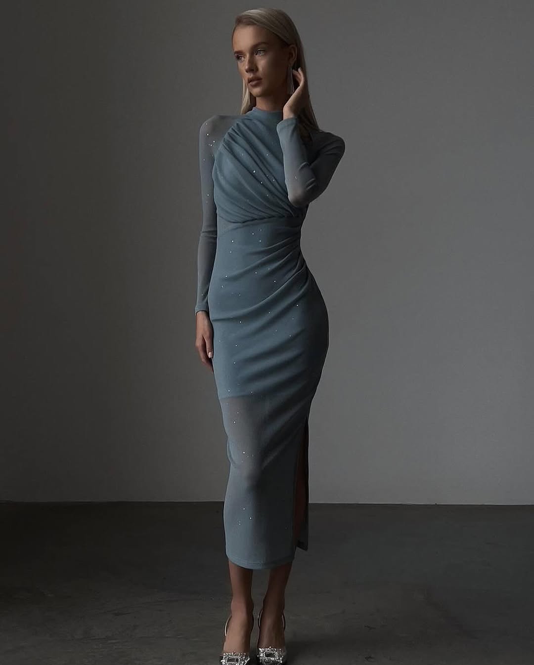 Celeste Mesh Midi Dress