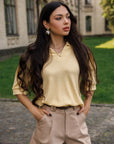 Latte Pleated Shorts