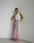 Lace-Drape One-Shoulder Top
