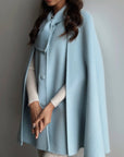 Cape Coat With Tie Neck