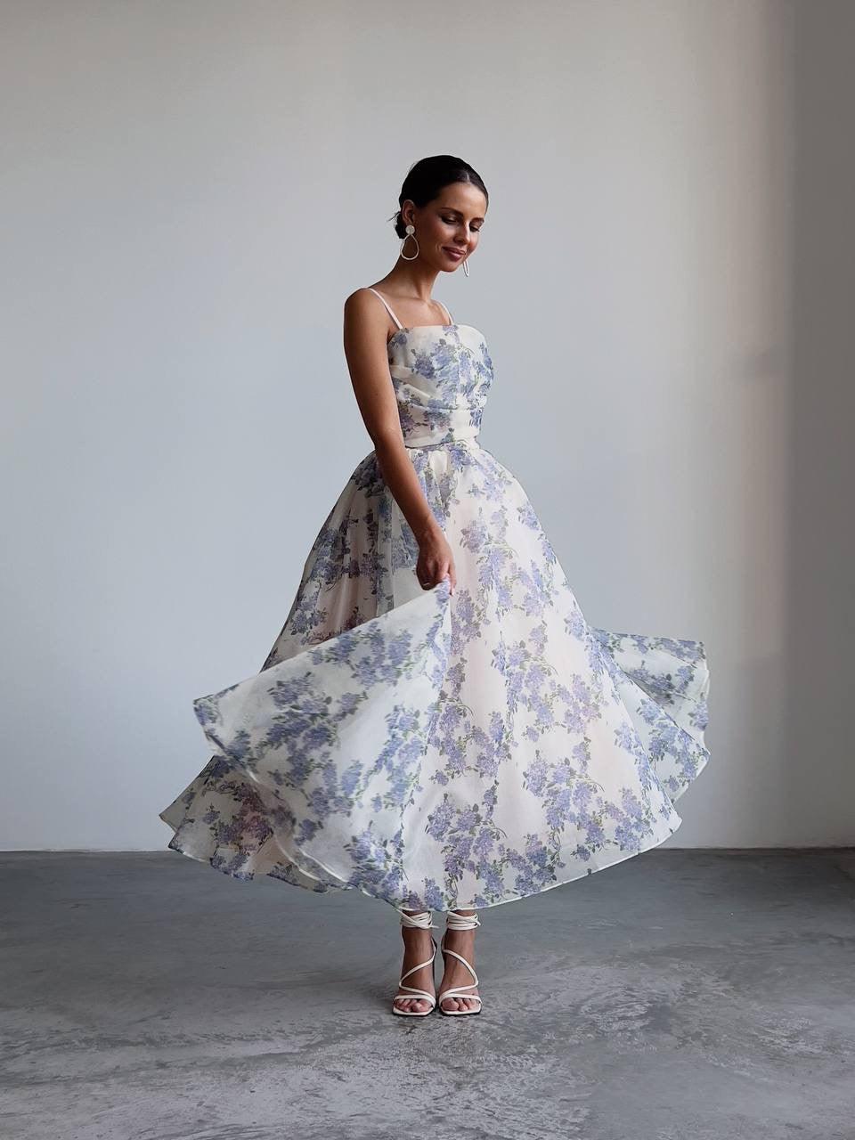 Elegant Floral Print Dress - S Elegant Floral Print Dress - S