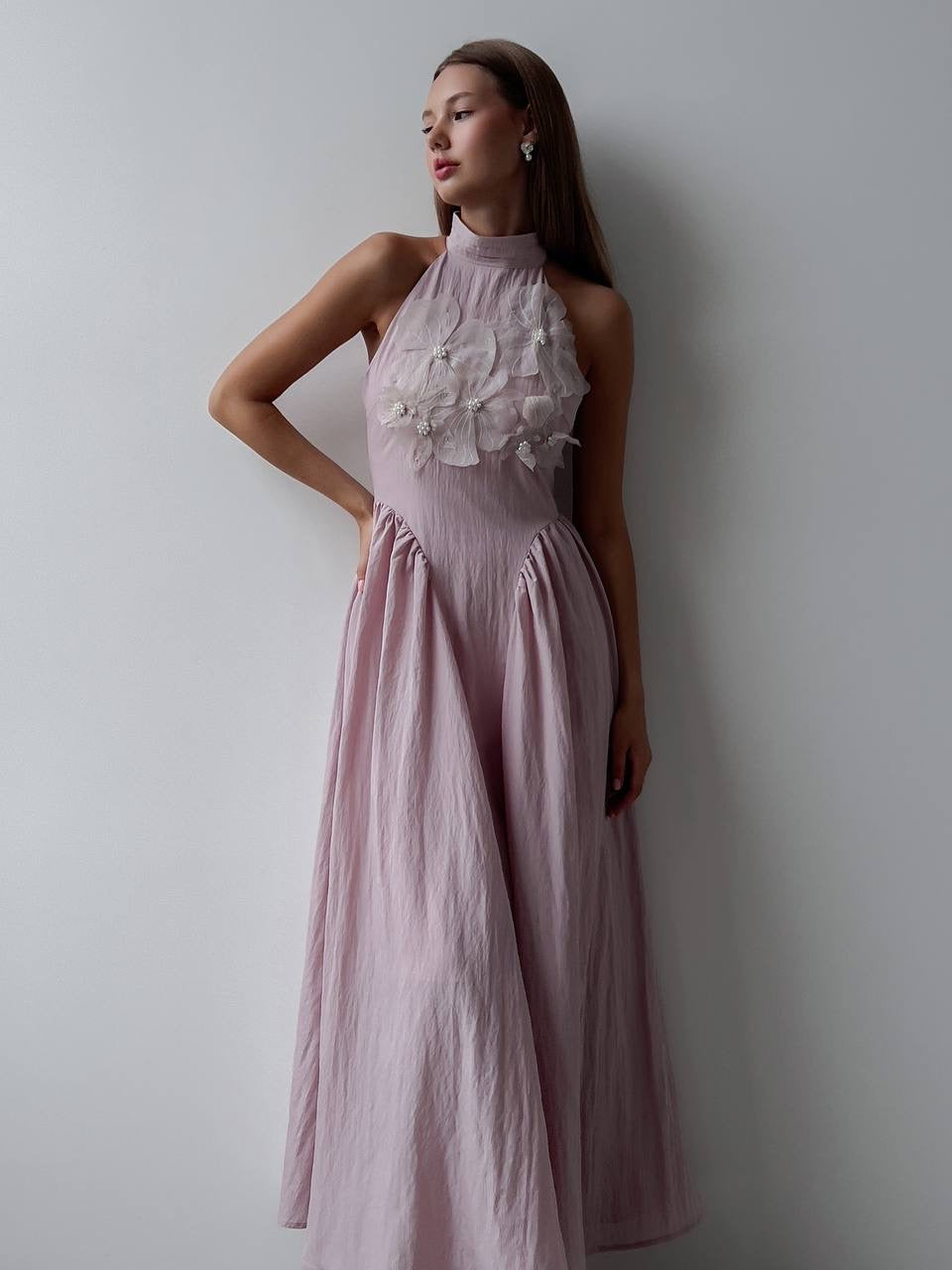 Lilac Blossom Halter Dress