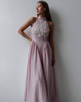 Neckholderkleid mit Fliederblüten-Print