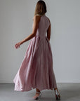 Neckholderkleid mit Fliederblüten-Print