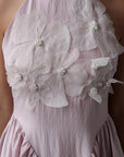 Neckholderkleid mit Fliederblüten-Print