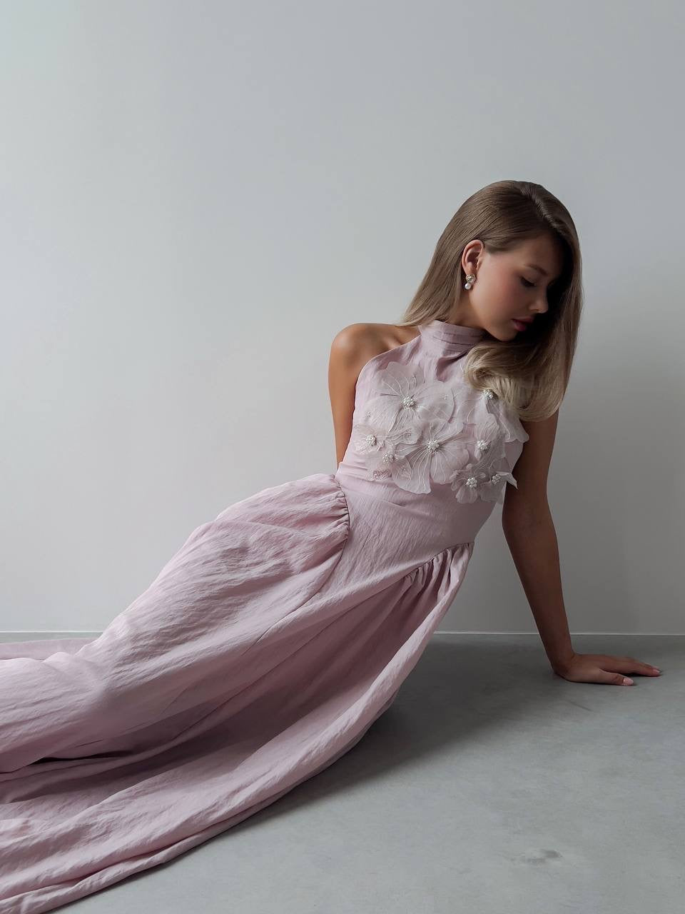 Lilac Blossom Halter Dress