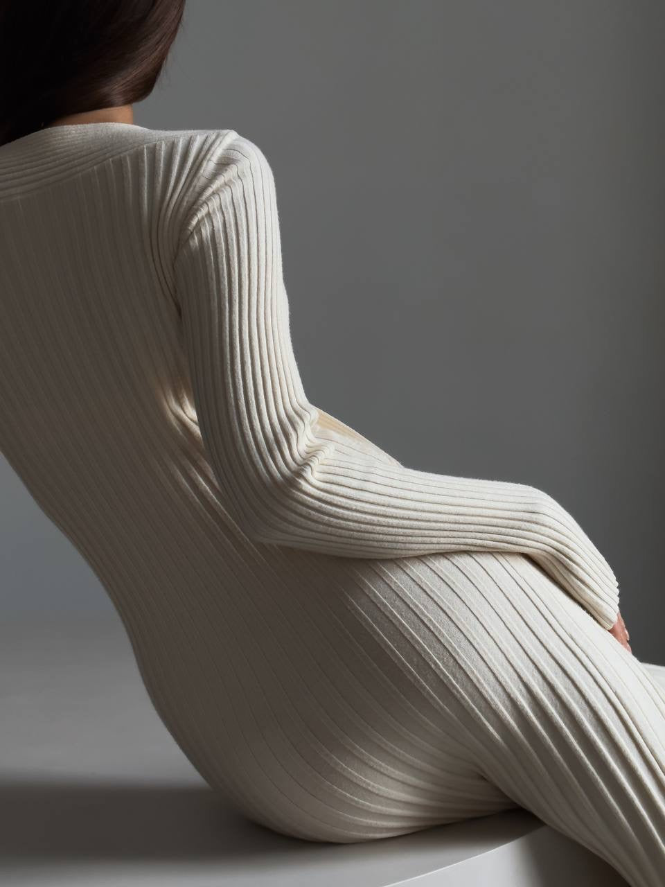 Elegant Cross-Front Ribbed Maxi Dress