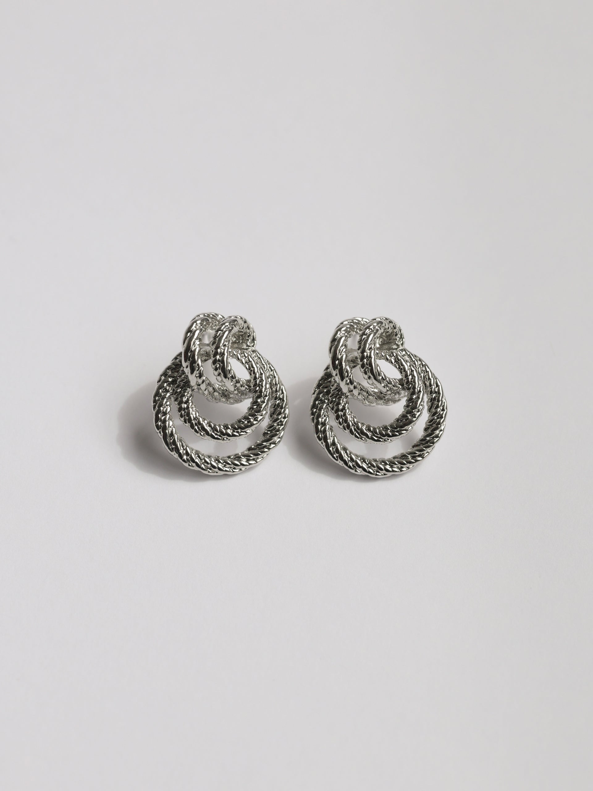 Twisted Silver Bloom Earrings