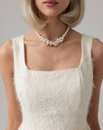Claire Cream Square-Neck Lace Dress