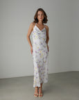 Floral Drape Slip Dress