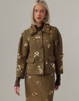 Golden Olive Embellished Suit Set