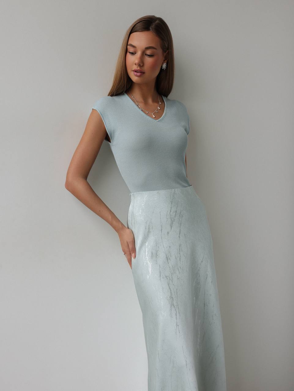 Marble Satin Skirt