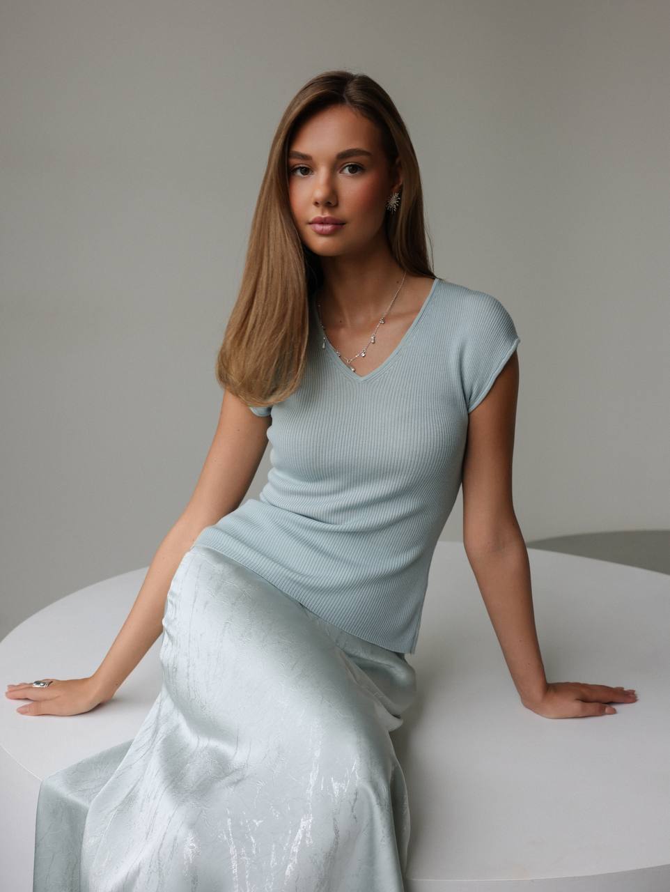 Marble Satin Skirt