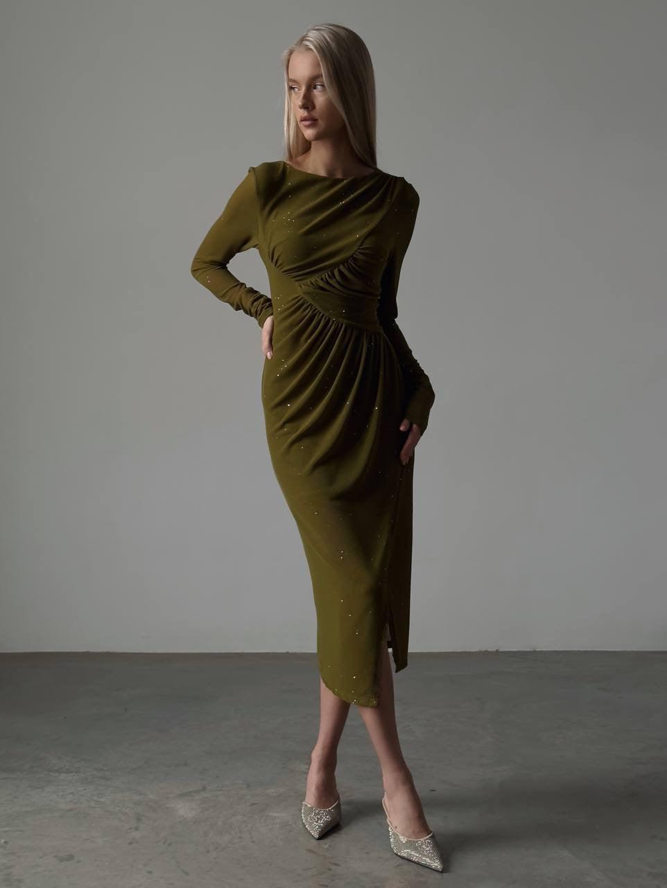 khaki bodycon midi dress Editum Khaki Colorblock Bodycon Midi Dress Women's Mini Cocktail Sundress Round Neck Sleeveless Waist Cinched Textured Elegant Daily Commute,L