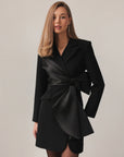 Satin Accent Blazer Dress
