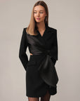 Satin Accent Blazer Dress