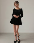 Velvet Elegance Black Blouse