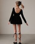 Velvet Elegance Black Blouse