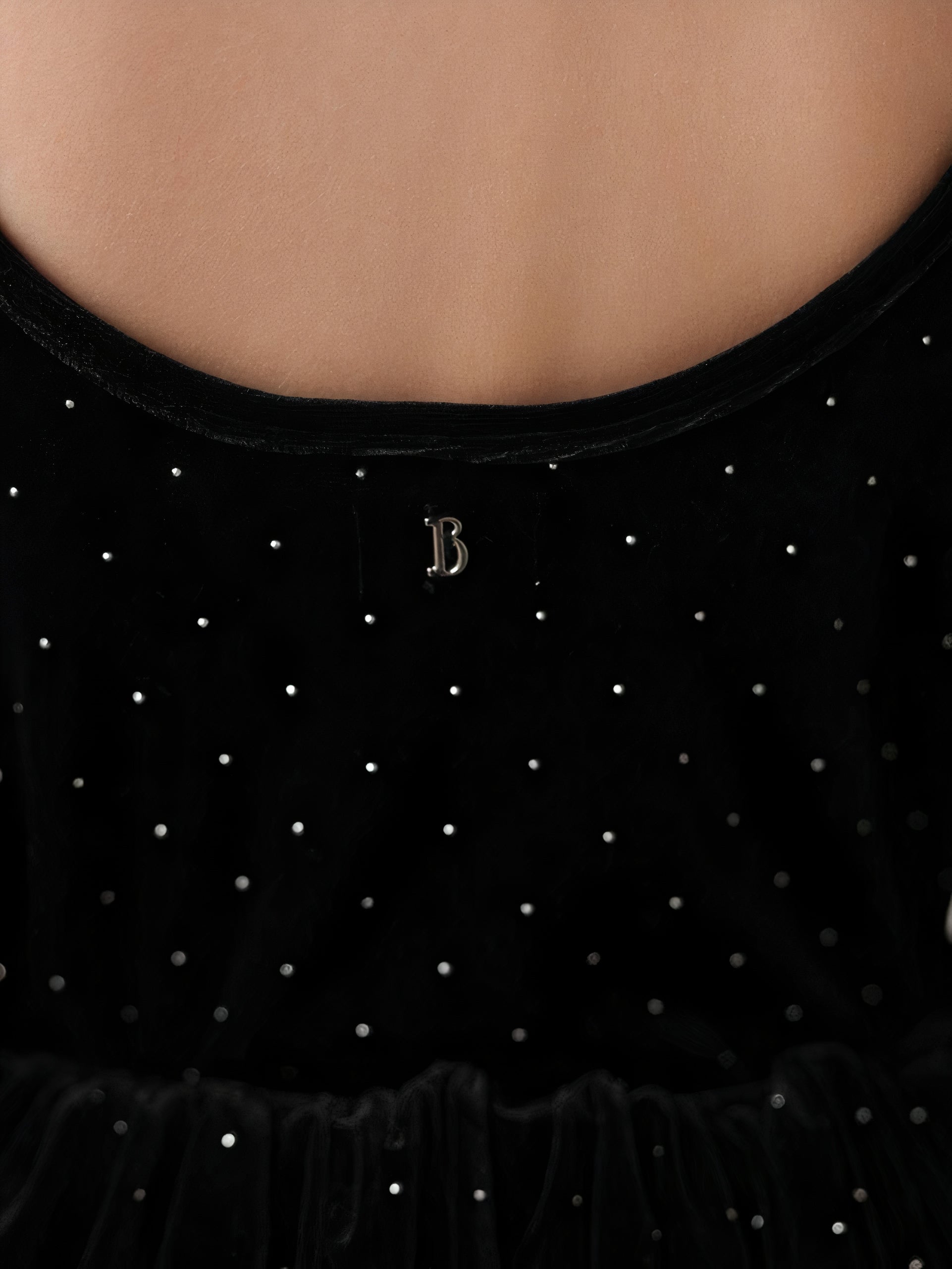 Velvet Elegance Black Blouse