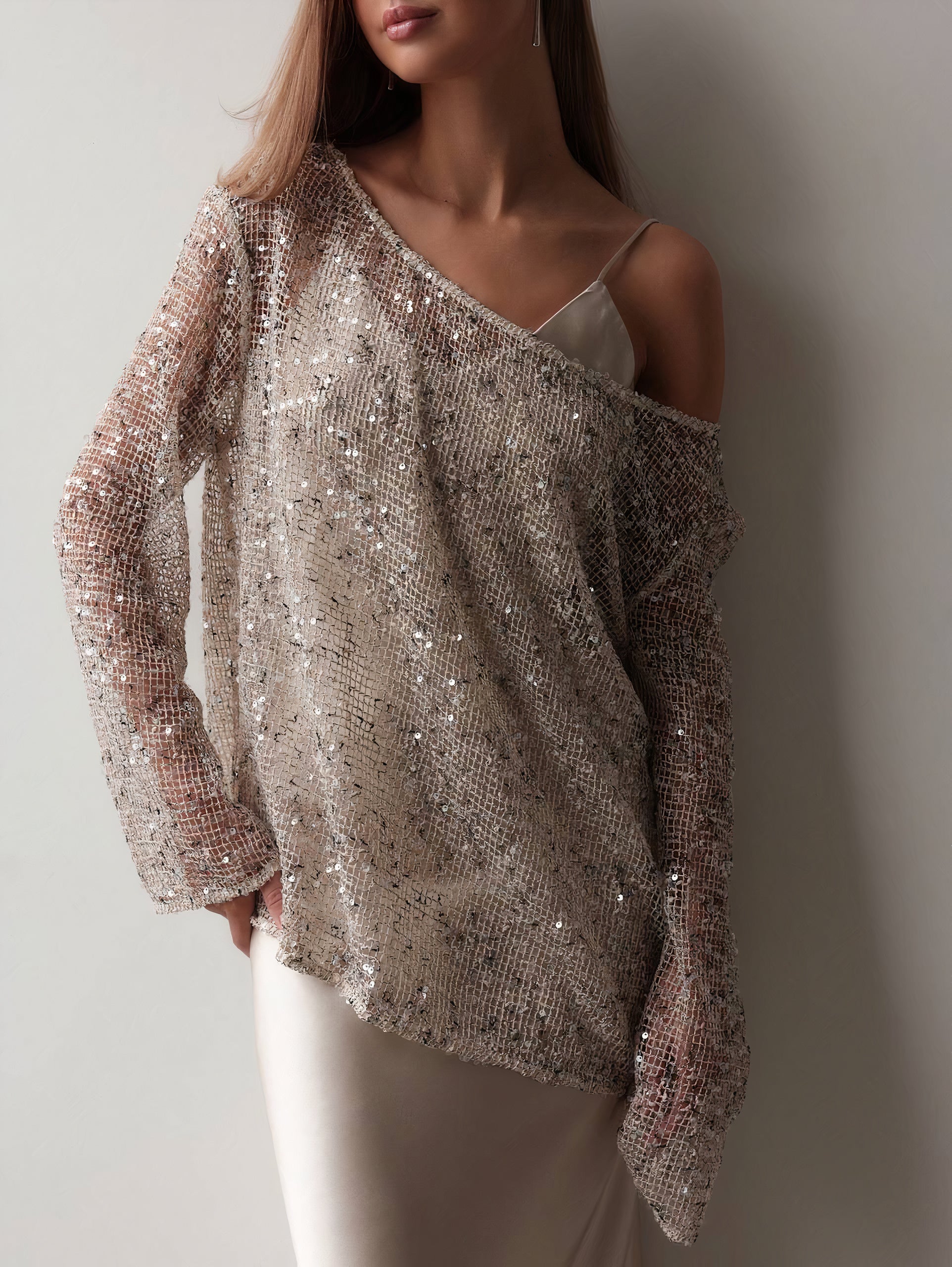 Shimmering Elegance Sequin Blouse