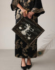 Embroidered Black Kimono
