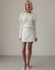 Chic Minimalist Textured Mini Skirt
