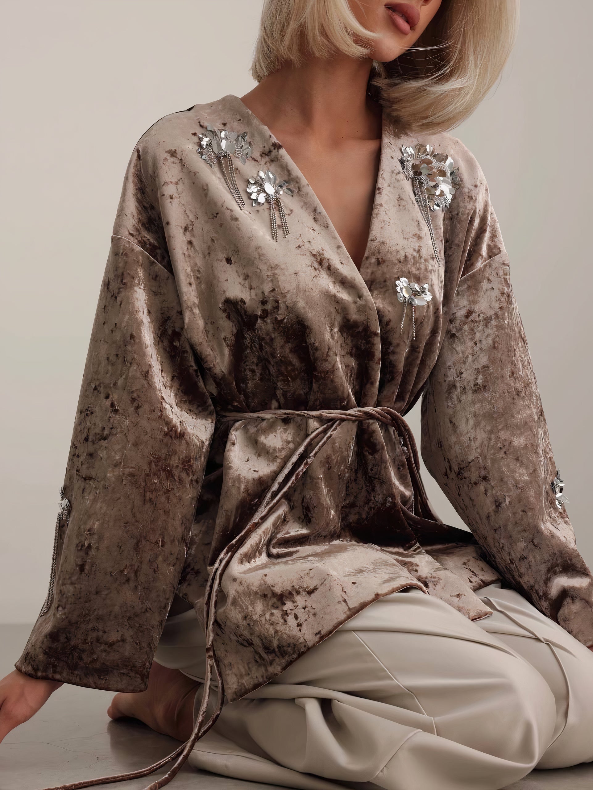 Marble Silk Kimono