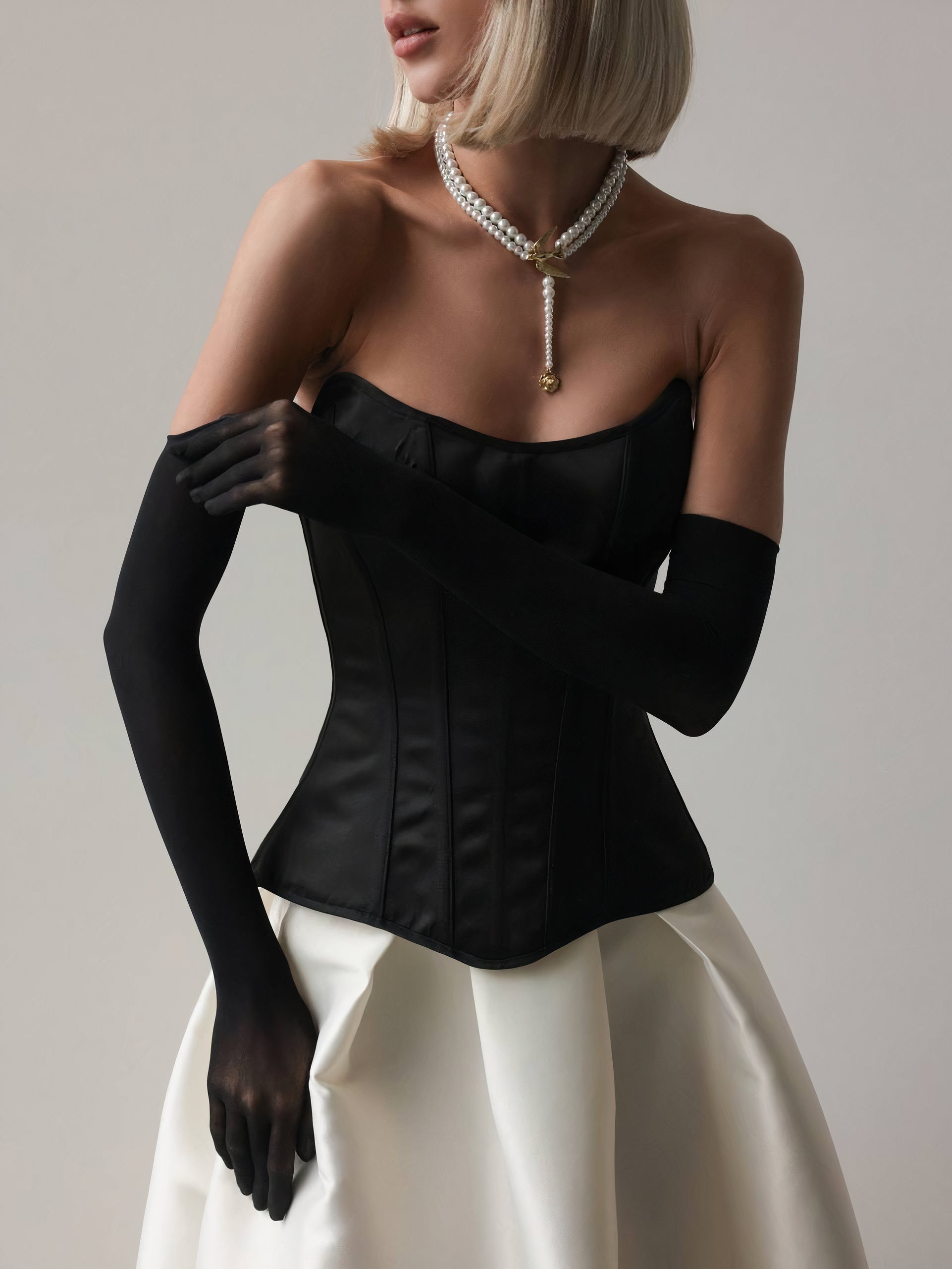 Black Silk Corset