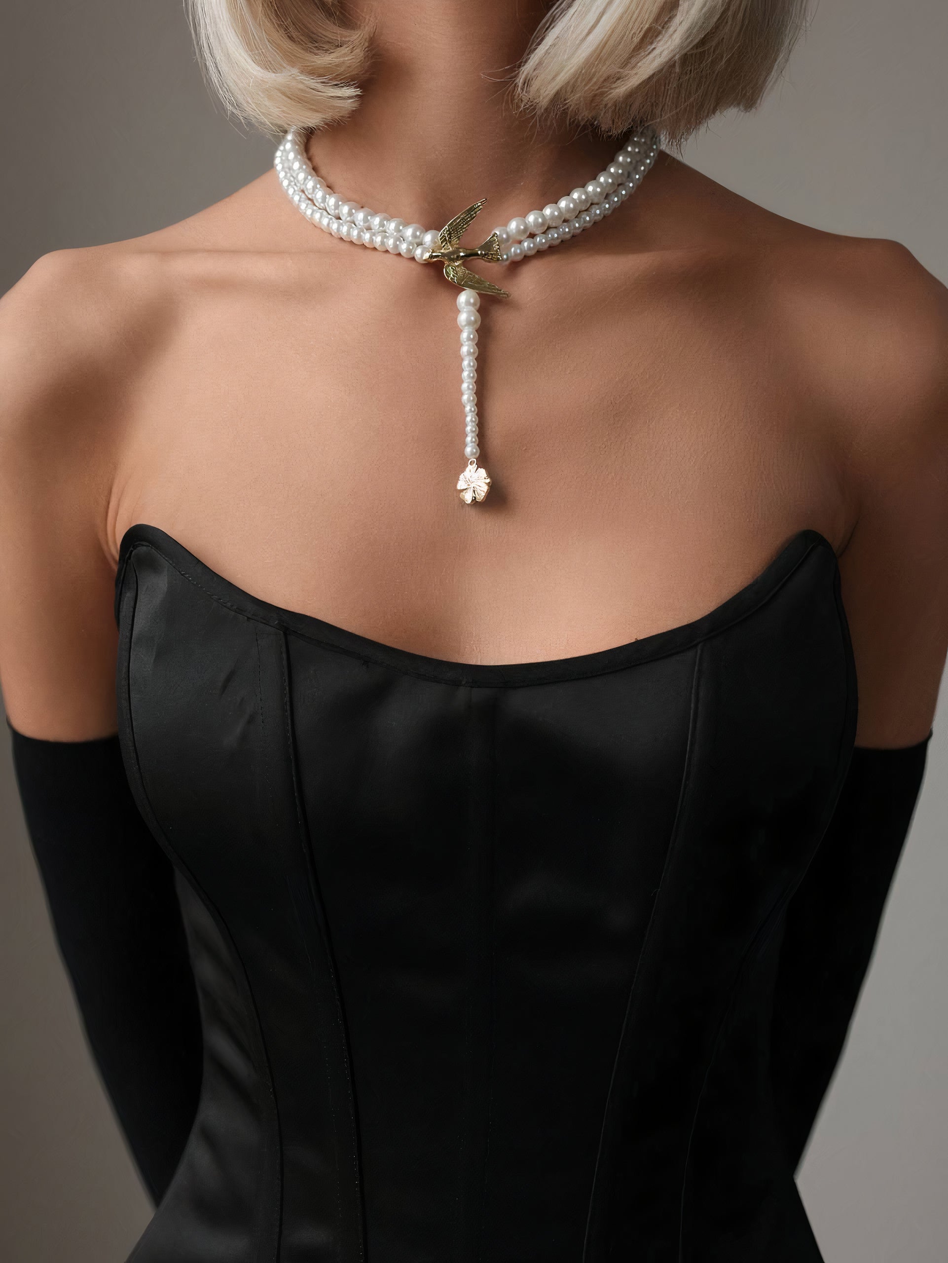 Black Silk Corset