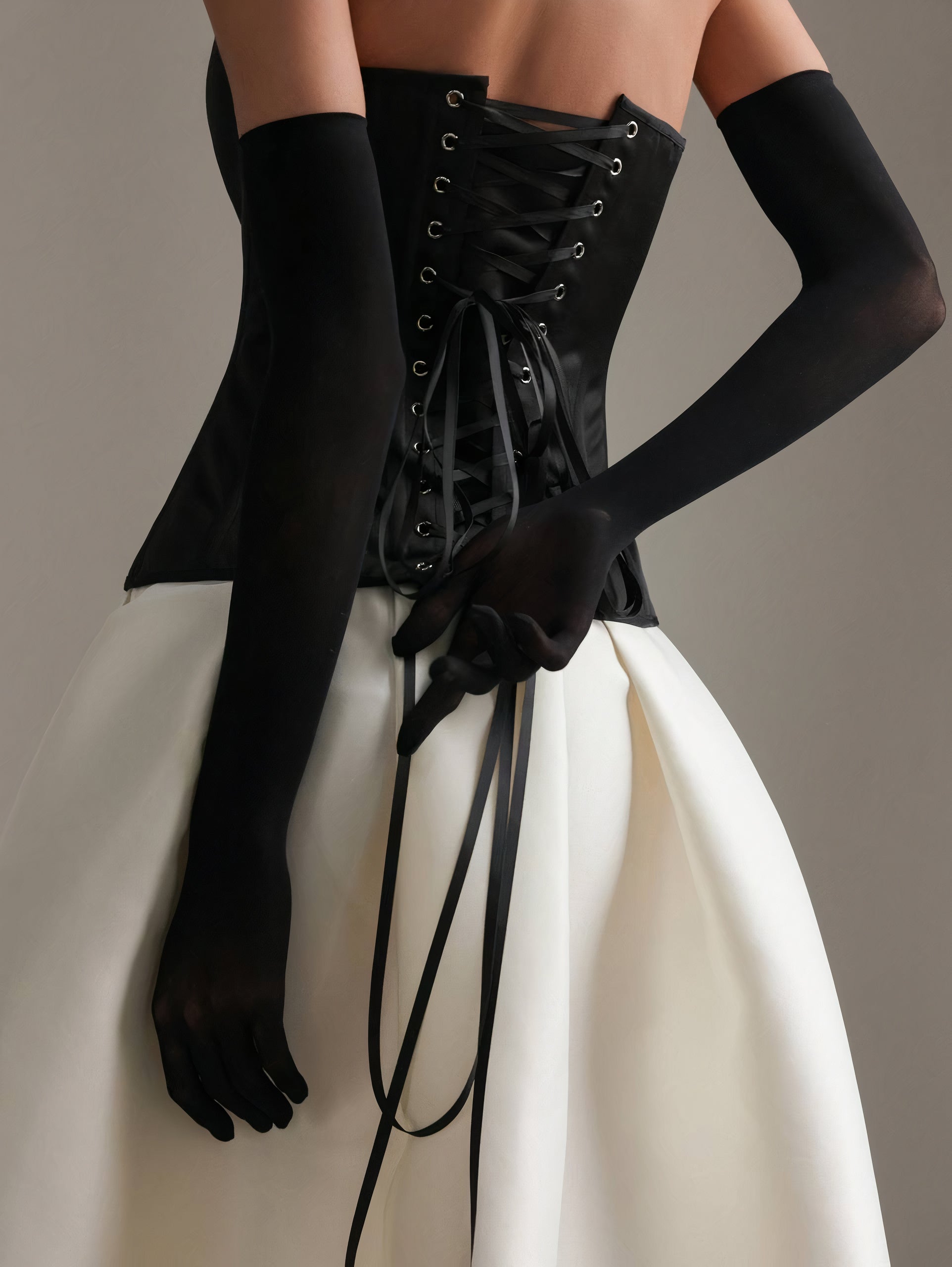 Black Silk Corset