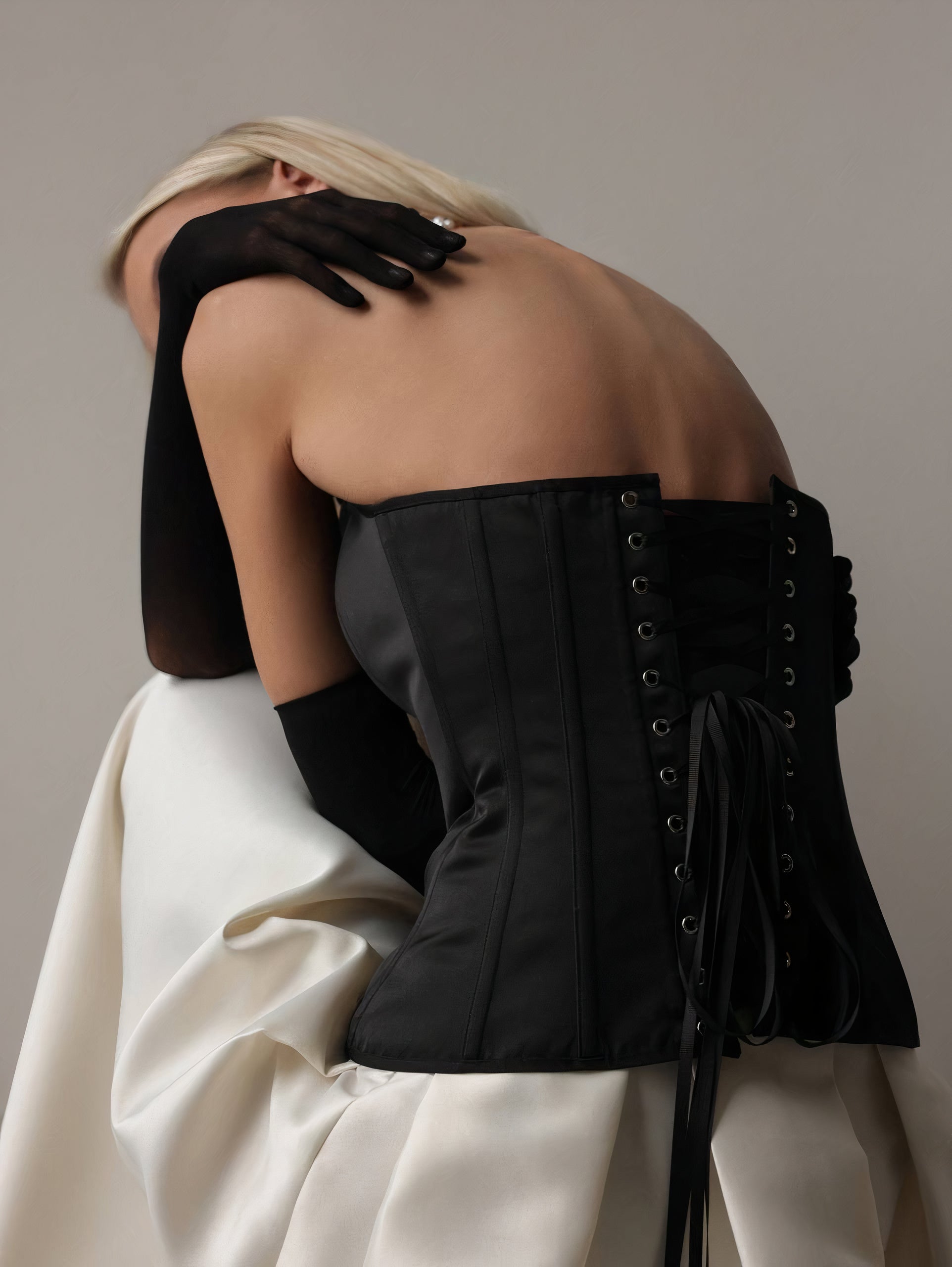 Black Silk Corset