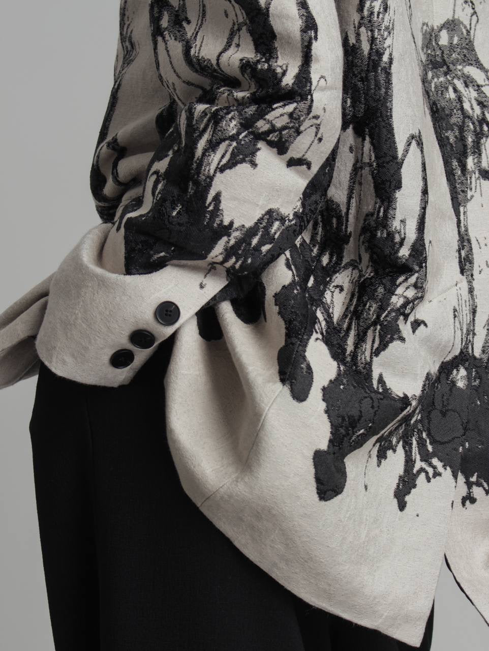 Patterned Grey Oversized Jacket