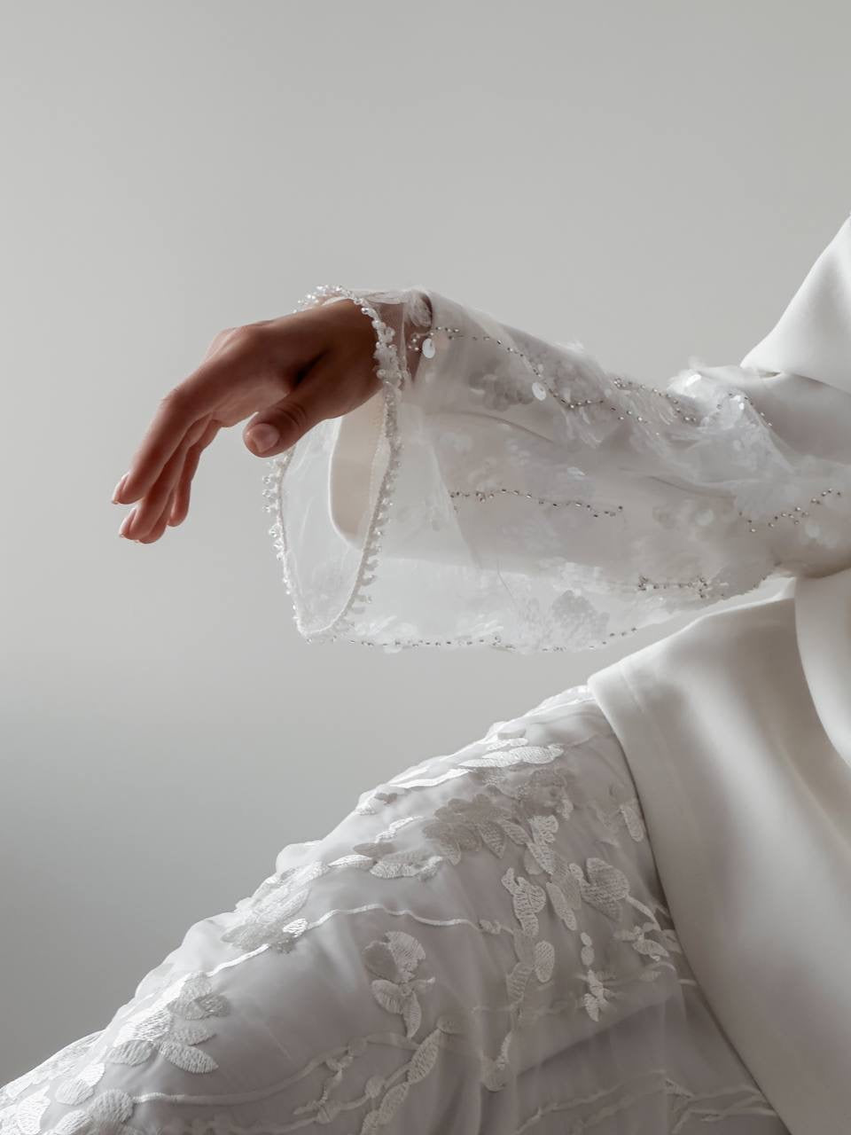 Embroidered White Midi Skirt