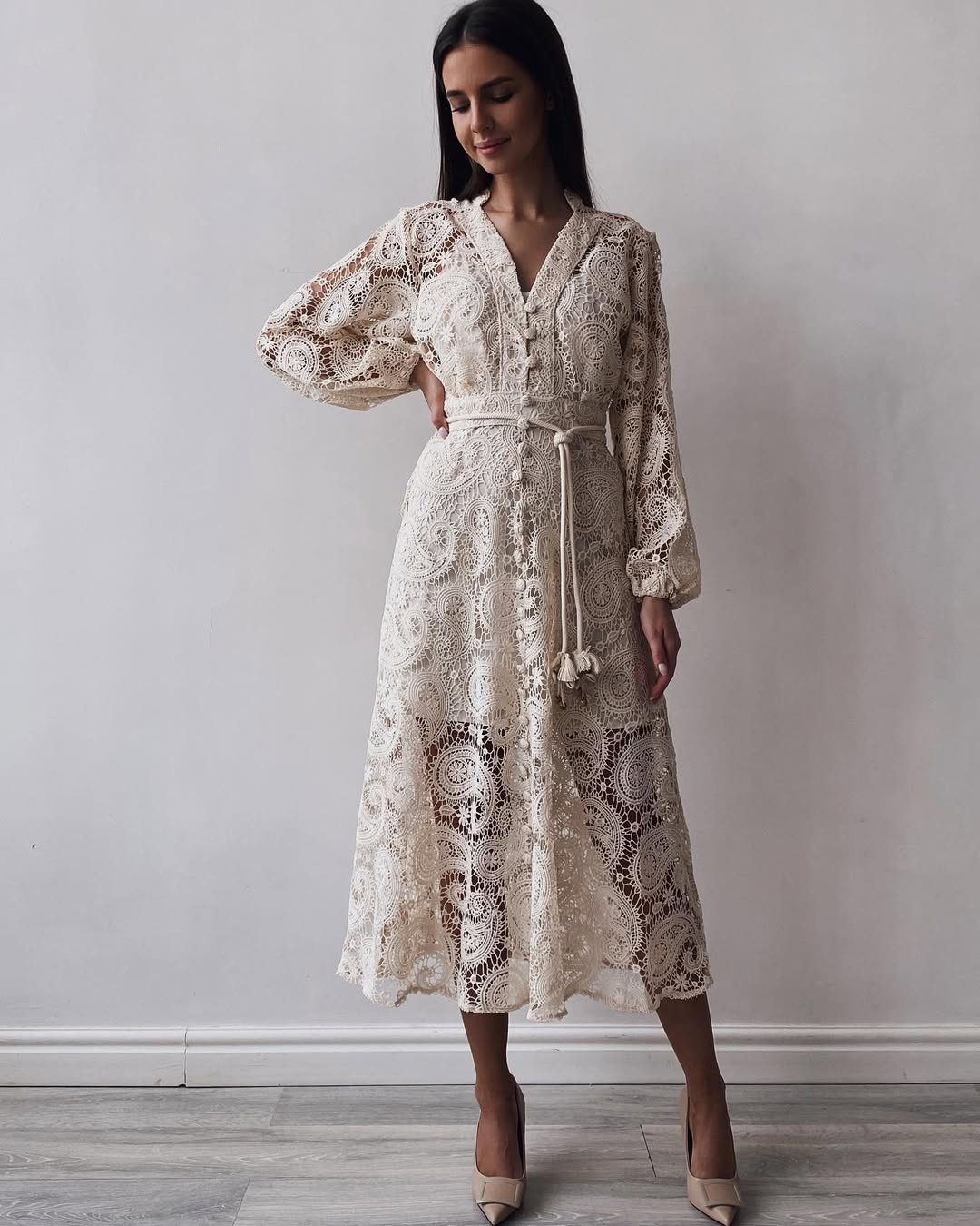 aurora lace dress Nana Jacqueline AURORA LACE DRESS White