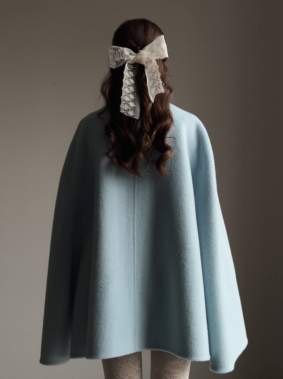 Cape Coat With Tie Neck