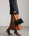 Burnished Amber Satin Skirt
