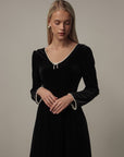 Midnight Garden Velvet Dress