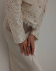 Lace Embroidered Cream Jacket