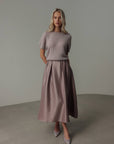 Satin Pleated Skirt