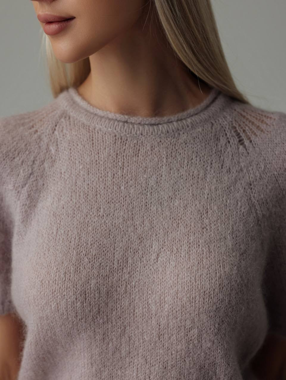 Lilac Short-Sleeve Sweater