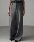 Grey Wide-Leg Trousers