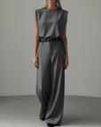 Grey Wide-Leg Trousers