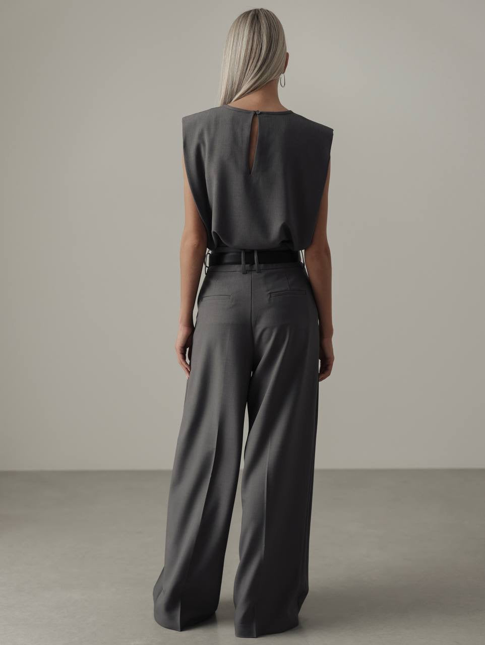 Grey Wide-Leg Trousers