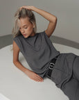 Grey Wide-Leg Trousers