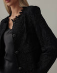 Black Lace-Embellished Jacket