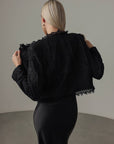 Black Lace-Embellished Jacket