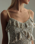 Sequin Embellished Evening Dress