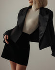 Black Cropped Blazer Jacket