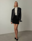 Black Cropped Blazer Jacket