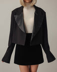 Black Cropped Blazer Jacket